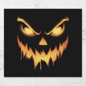 Scary Pumpkin Jack O Lantern Face Halloween Bier Etiket (Enkel label)
