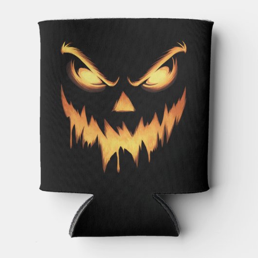 Scary Pumpkin Jack O Lantern Face Halloween Blikjeskoeler (Voorkant)