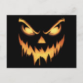 Scary Pumpkin Jack O Lantern Face Halloween Briefkaart (Voorkant)