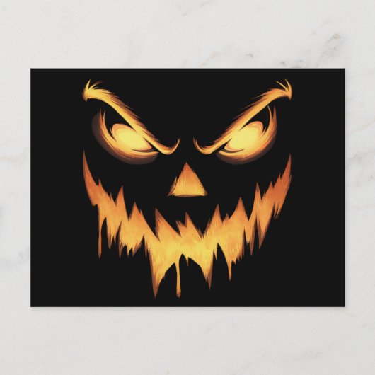 Scary Pumpkin Jack O Lantern Face Halloween Briefkaart (Voorkant)