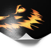 Scary Pumpkin Jack O Lantern Face Halloween Foto Afdruk (Hoek)