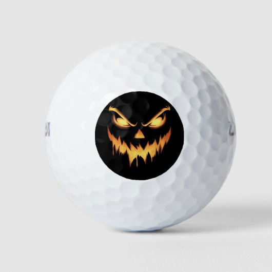 Scary Pumpkin Jack O Lantern Face Halloween Golfballen (Voorkant)