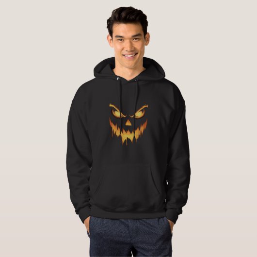 Scary Pumpkin Jack O Lantern Face Halloween Hoodie (Voorkant volledig)