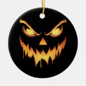 Scary Pumpkin Jack O Lantern Face Halloween Keramisch Ornament (Voorkant)