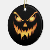 Scary Pumpkin Jack O Lantern Face Halloween Keramisch Ornament (Links)