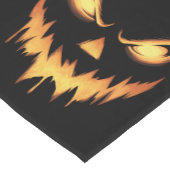 Scary Pumpkin Jack O Lantern Face Halloween Korte Tafelloper (Hoek)