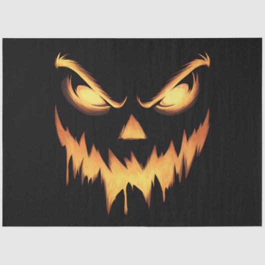Scary Pumpkin Jack O Lantern Face Halloween Tissuepapier (Voorkant)