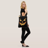 Scary Pumpkin Jack O Lantern Face Halloween Tote Bag (Op model)