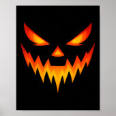 Scary Pumpkin Jack O Lantern Gezicht Halloween Kos Poster (Voorkant)