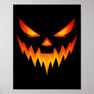 Scary Pumpkin Jack O Lantern Gezicht Halloween Kos Poster