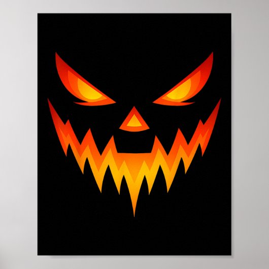 Scary Pumpkin Jack O Lantern Gezicht Halloween Kos Poster (Voorkant)