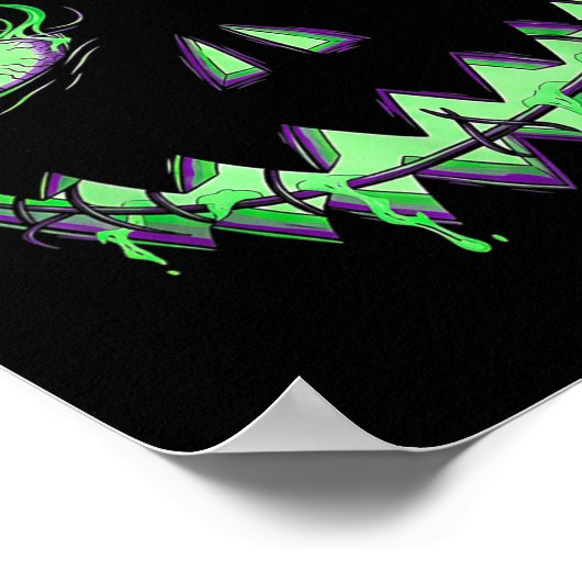 Scary Pumpkin Jack O Lantern Spooky Halloween Kind Poster (Hoek)