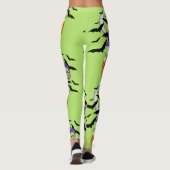 Scary Pumpkin met een wit Kat en heks Pet Leggings (Achterkant)