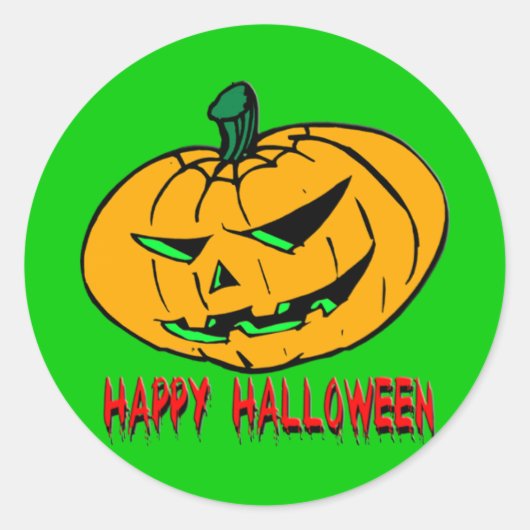 Scary Pumpkin Ronde Sticker (Voorkant)