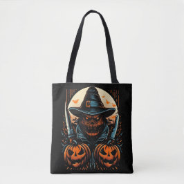 Scary Pumpkin Scarecrow Halloween Killer Tote Bag