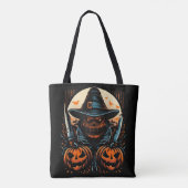 Scary Pumpkin Scarecrow Halloween Killer Tote Bag (Achterkant)