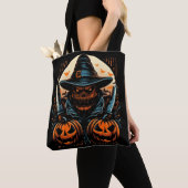 Scary Pumpkin Scarecrow Halloween Killer Tote Bag (Dichtbij)