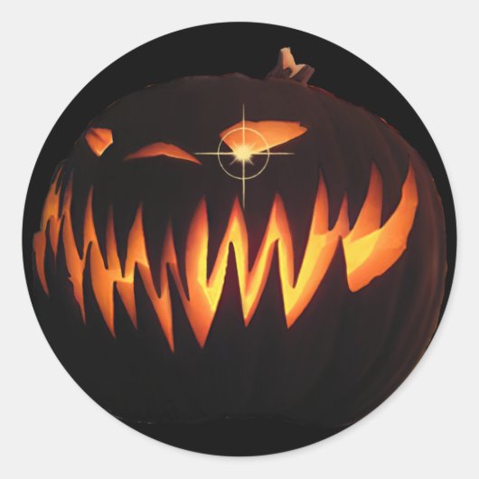 Scary Pumpkin-Sticker Ronde Sticker (Voorkant)