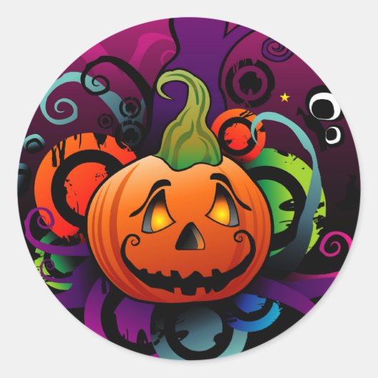 Scary Pumpkin-Sticker Ronde Sticker (Voorkant)