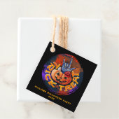 Scary Pumpkin Trick or treat Halloween Party Bedankjes Labels (In situ)