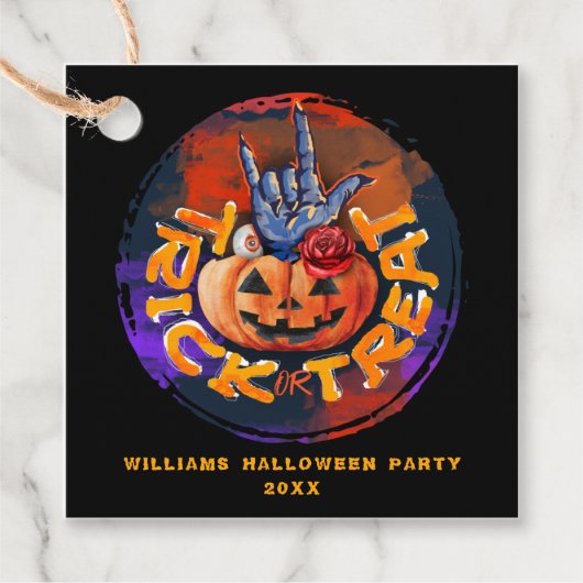 Scary Pumpkin Trick or treat Halloween Party Bedankjes Labels (Voorkant)