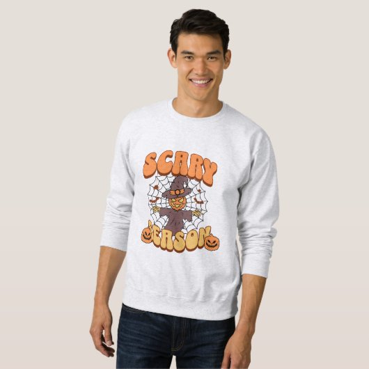 Scary Pumpkin Wizard voor Halloween Trui (Voorkant volledig)