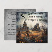 Scary Pumpkinhead en spookhuizen Halloween Kaart (Voorkant / Achterkant)