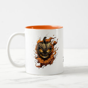 Scary Pumpkinhead Trick or treat Tweekleurige Koffiemok