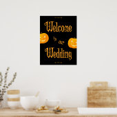 Scary Pumpkins Halloween Wedding Reception Sign Poster (Keuken)