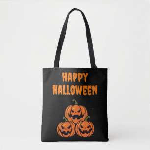 Scary Pumpkins Happy Hallowen Tote Bag