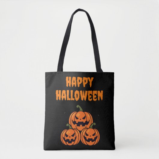 Scary Pumpkins Happy Hallowen Tote Bag (Voorkant)