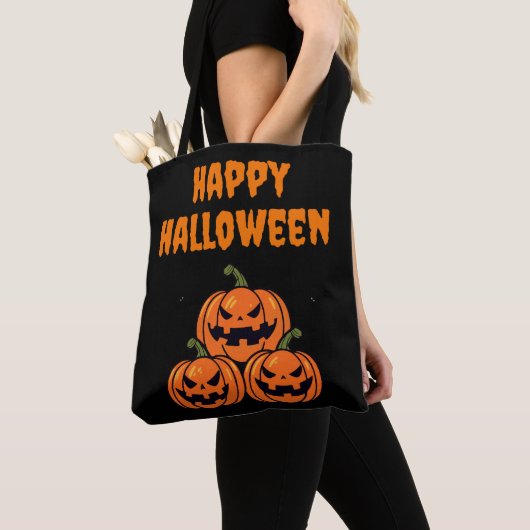 Scary Pumpkins Happy Hallowen Tote Bag (Dichtbij)
