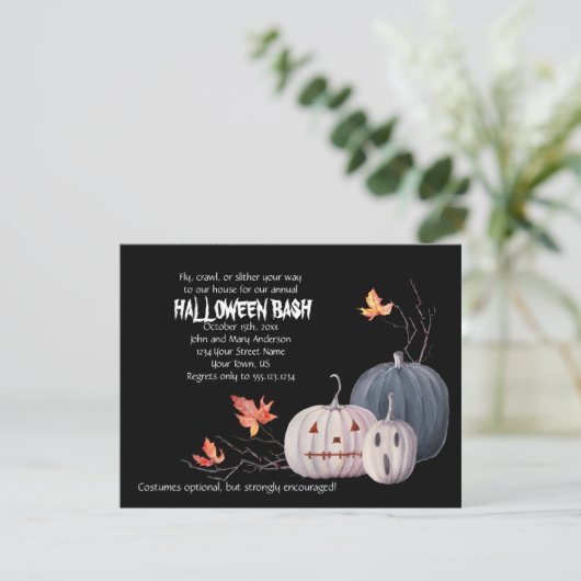 Scary Pumpkins verlaat uitnodiging voor Halloween  (Staand voorkant)