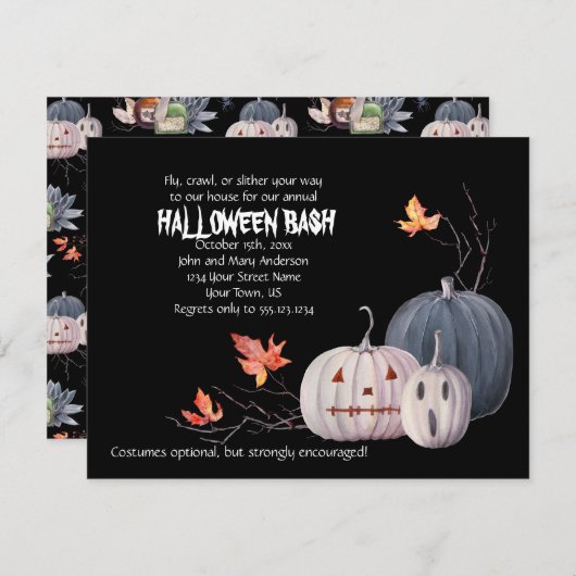 Scary Pumpkins verlaat uitnodiging voor Halloween  (Voorkant / Achterkant)