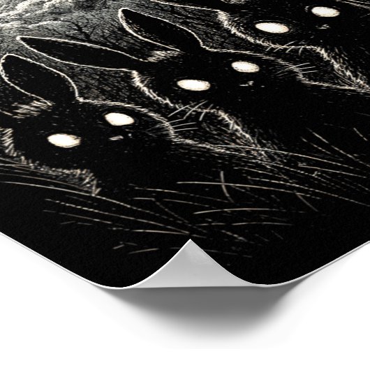 Scary Rabbit Eyes Forest Creepy Halloween kostuum Poster (Hoek)