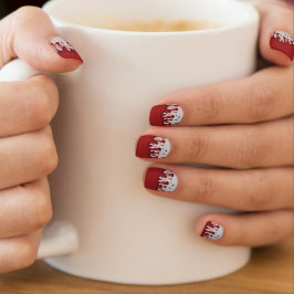 Scary Red Blood Dripping & Splatter Halloween Minx Nail Art
