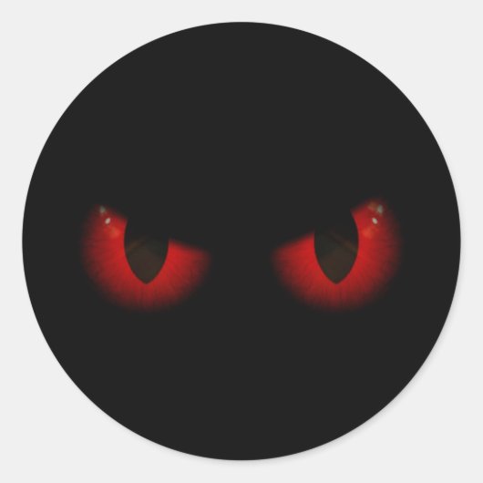 Scary Red Halloween Eyes Ronde Sticker (Voorkant)