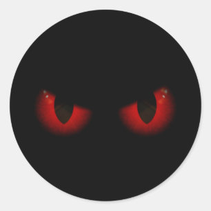 Scary Red Halloween Eyes Ronde Sticker