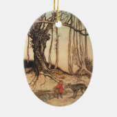 Scary Red Riding Hood Keramisch Ornament (Achterkant)