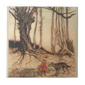 Scary Red Riding Hood Tegeltje (Voorkant)