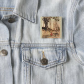 Scary Red Riding Hood Vierkante Button 5,1 Cm (In situ)