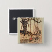 Scary Red Riding Hood Vierkante Button 5,1 Cm (Voorkant /achterkant)