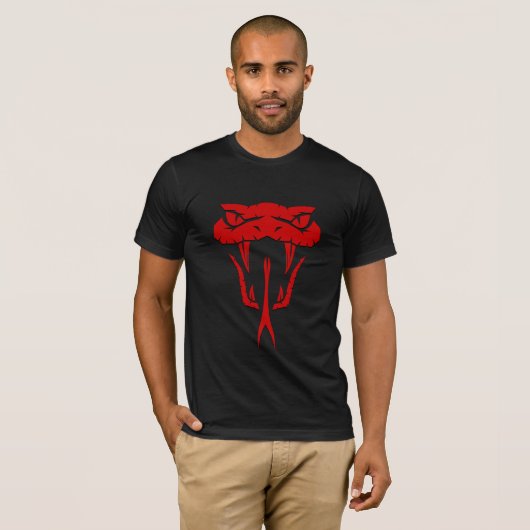 Scary Red Snake - Fierce Red Serpent Face T-shirt (Voorkant volledig)