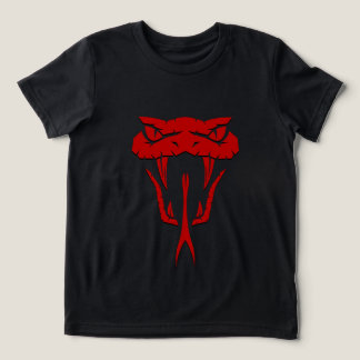 Scary Red Snake - Fierce Serpent Face Boys Tri-Blend Shirt