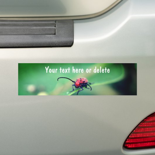 Scary Red Spotted Beetle Nature Personalized Bumpersticker (Op auto)