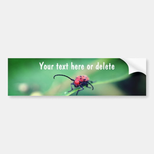 Scary Red Spotted Beetle Nature Personalized Bumpersticker (Voorkant)