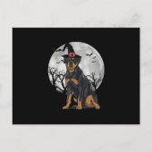 Scary Rottweiler Dog Witch Pet Halloween Aankondigingskaart (Voorkant)