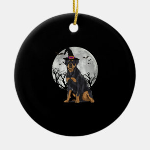 Scary Rottweiler Dog Witch Pet Halloween Keramisch Ornament