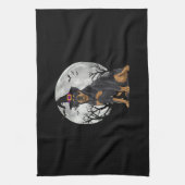 Scary Rottweiler Dog Witch Pet Halloween Theedoek (Verticaal)