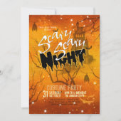 Scary Scary Night Halloween Oranje ID946 Kaart (Voorkant)